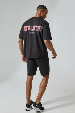 Man Active Boxy Athletic Back Print T-shirt | BoohooMAN UK
