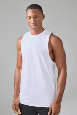 Man Active Camo Performance Reg Fit Tank | BoohooMAN UK