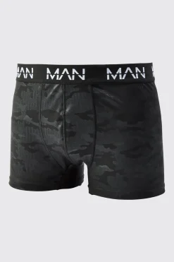 Man Active Camo Performance Boxer | BoohooMAN UK