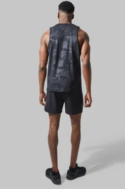 Man Active Camo Racer Performance Regular Fit Tank | BoohooMAN UK