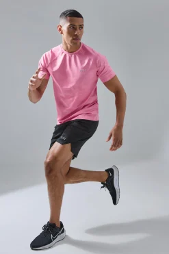Man Active Camo Raglan Performance T-shirt | BoohooMAN UK