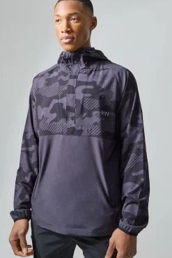 Man Active Camo Regular Fit Windbreaker | BoohooMAN UK