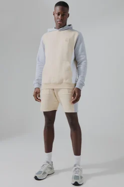 Man Active Colour Block Short Tracksuit | BoohooMAN UK