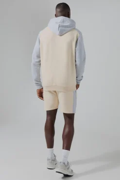 Man Active Colour Block Short Tracksuit | BoohooMAN UK