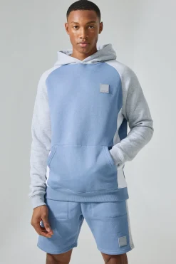 Man Active Colour Block Short Tracksuit | BoohooMAN UK