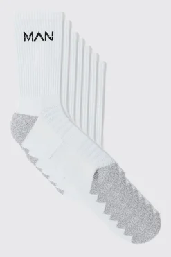 Man Active Cushioned Training Crew 7 Pack Socks | BoohooMAN UK