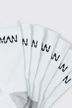 Man Active Cushioned Training Crew 7 Pack Socks | BoohooMAN UK