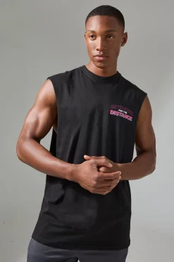 Man Active Determined For The Distance Reg Fit Tank | BoohooMAN UK