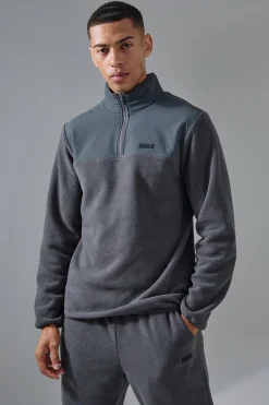 Man Active Fleece 1/4 Zip | BoohooMAN UK