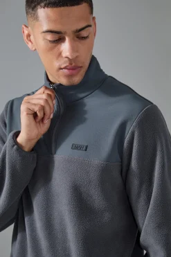 Man Active Fleece 1/4 Zip | BoohooMAN UK