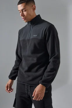 Man Active Fleece 1/4 Zip | BoohooMAN UK