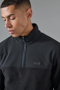 Man Active Fleece 1/4 Zip | BoohooMAN UK