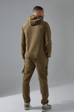 Man Active Fleece Cargo Jogger | BoohooMAN UK
