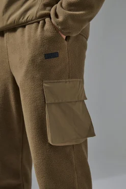 Man Active Fleece Cargo Jogger | BoohooMAN UK