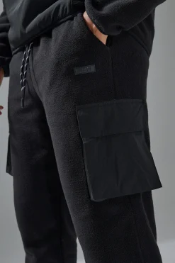 Man Active Fleece Cargo Jogger | BoohooMAN UK