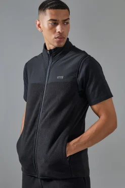 Man Active Fleece Gilet | BoohooMAN UK
