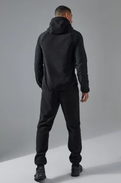 Man Active Fleece High Neck Hoodie | BoohooMAN UK