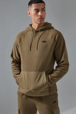Man Active Fleece Hoodie | BoohooMAN UK