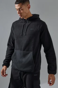 Man Active Fleece Hoodie | BoohooMAN UK