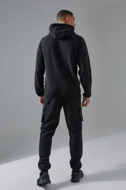 Man Active Fleece Hoodie | BoohooMAN UK