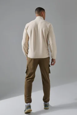 Man Active Fleece Zip Thru Track Top | BoohooMAN UK