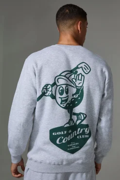 Man Active Golf Country Club Oversized Sweatshirt | BoohooMAN UK