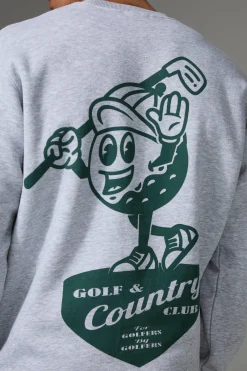 Man Active Golf Country Club Oversized Sweatshirt | BoohooMAN UK