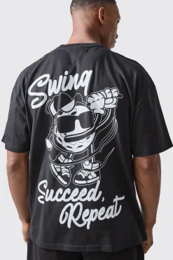 Man Active Golf Graphic Oversized T-shirt | BoohooMAN UK