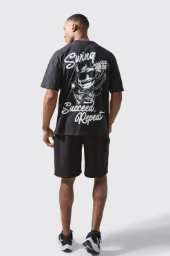 Man Active Golf Graphic Oversized T-shirt | BoohooMAN UK