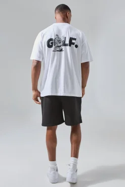 Man Active Golf Oversized Backprint T-shirt | BoohooMAN UK
