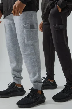 Man Active Gym 2 Pack Cargo Joggers | BoohooMAN UK