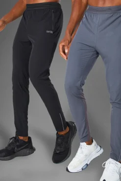 Man Active Gym 2 Pack Lightweight Tapered Jogger | BoohooMAN UK