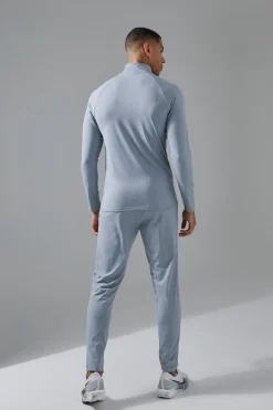 Man Active Gym 1/4 Zip Tracksuit | BoohooMAN UK
