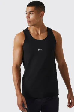 Man Active Gym Basic Muscle Fit Vest | BoohooMAN UK
