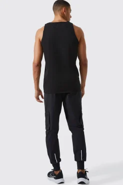 Man Active Gym Basic Muscle Fit Vest | BoohooMAN UK