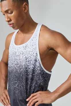 Man Active Gym Black Ombre Stringer | BoohooMAN UK