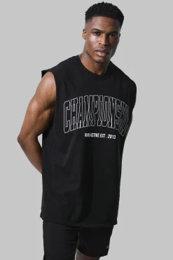 Man Active Gym Championship Regular Fit Tank | BoohooMAN UK
