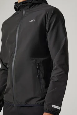 Man Active Gym Funnel Neck Regular Fit Windbreaker | BoohooMAN UK