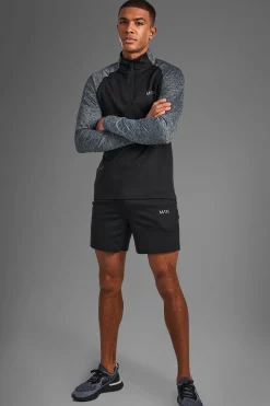 Man Active Gym Funnel Neck Short Set | BoohooMAN UK