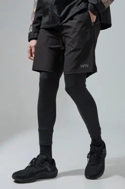 Man Active Gym 2-in-1 Base Layer Shorts | BoohooMAN UK