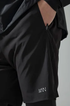 Man Active Gym 2-in-1 Base Layer Shorts | BoohooMAN UK