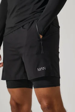 Man Active Gym 5inch 2-in-1 Regular Fit Short | BoohooMAN UK