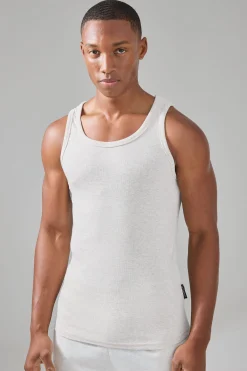 Man Active Gym Muscle Fit Ribbed Vest | BoohooMAN UK