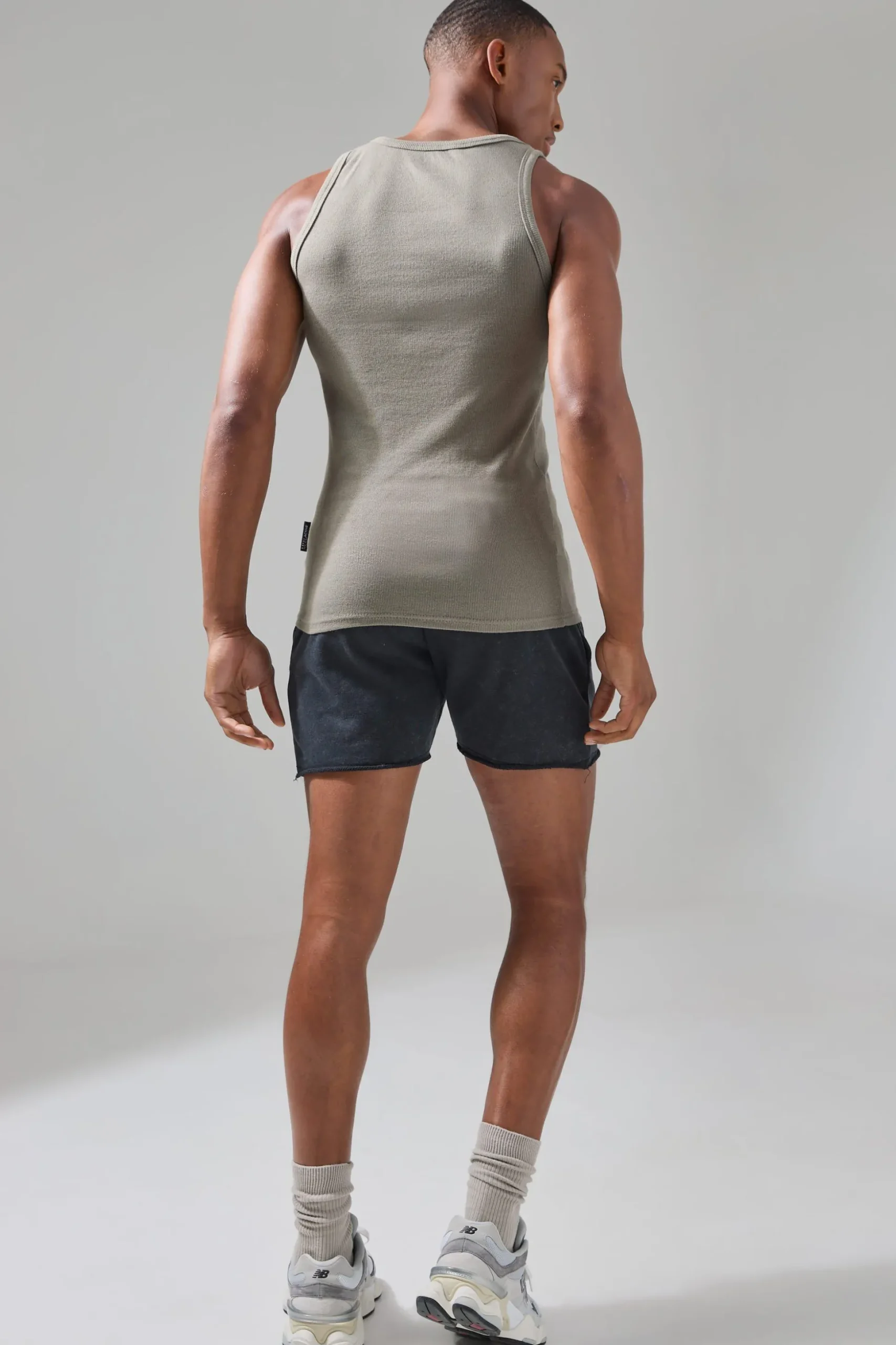 Man Active Gym Muscle Fit Ribbed Vest | BoohooMAN UK
