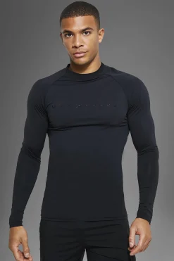 Man Active Gym Tech Long Sleeve Muscle Fit Top | BoohooMAN UK