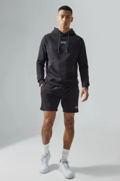 Man Active Gym Training Hoodie & Short Set | BoohooMAN UK