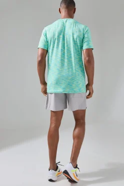 Man Active Lightweight Space Dye Marl Reg Fit T-shirt | BoohooMAN UK