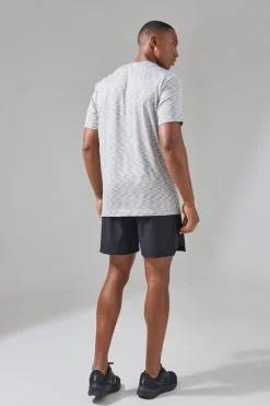 Man Active Lightweight Space Dye Marl Reg Fit T-shirt | BoohooMAN UK