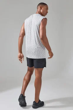 Man Active Lightweight Space Dye Marl Reg Fit Tank | BoohooMAN UK