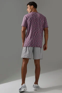 Man Active Lightweight Space Dye Marl Short Sleece T-shirt | BoohooMAN UK